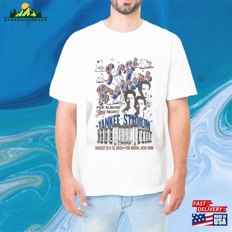 Jonas Brothers Vintage Stadium T-Shirt Five Albums One Night Tour Shirt Sweatshirt Hoodie Jonas Brothers Vintage Stadium T-Shirt Five Albums One Night Tour Shirt Sweatshirt Hoodie