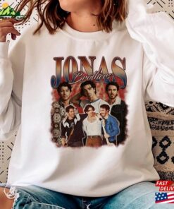 Jonas Brothers Vintage Sweatshirt Five Albums One Night Tour Hoodie 90 Unisex T-Shirt
