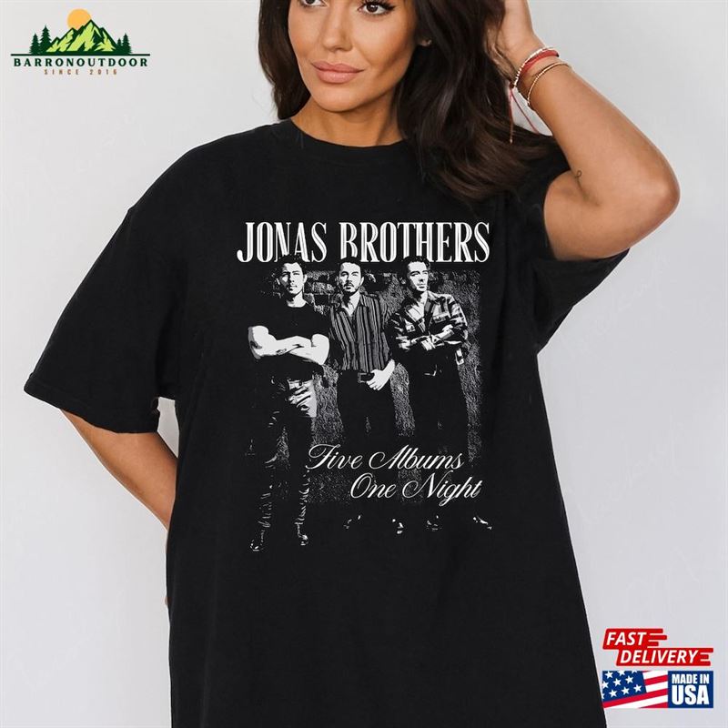 Jonas Brothers Vintage T-Shirt 2023 Tour Shirt Five Albums One Night Tee Sweatshirt Hoodie Jonas Brothers Vintage T-Shirt 2023 Tour Shirt Five Albums One Night Tee Sweatshirt Hoodie