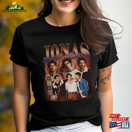 Jonas Brothers Vintage T-Shirt Five Albums One Night Tour Shirt 2023 90’S Tee Sweatshirt Classic
