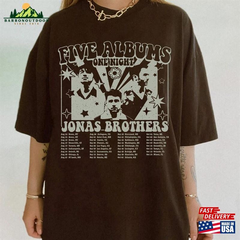Jonas Brothers Vintage T-Shirt Five Albums One Night Tour Shirt 2023 Hoodie Classic Jonas Brothers Vintage T-Shirt Five Albums One Night Tour Shirt 2023 Hoodie Classic
