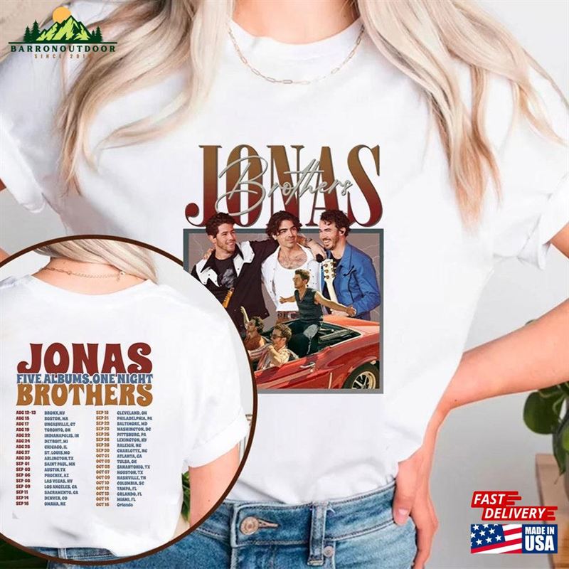 Jonas Brothers Vintage T-Shirt Five Albums One Night Tour Shirt 2023 Sweatshirt Hoodie Classic Jonas Brothers Vintage T-Shirt Five Albums One Night Tour Shirt 2023 Sweatshirt Hoodie Classic