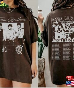 Jonas Brothers Vintage T-Shirt Five Albums One Night Tour Shirt Classic Unisex