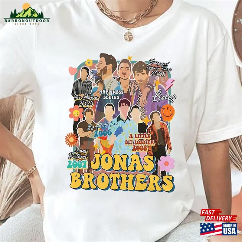 Jonas Brothers Vintage T-Shirt Five Albums One Night Tour Sweatshirt 2023 Jonas Brothers Vintage T-Shirt Five Albums One Night Tour Sweatshirt 2023