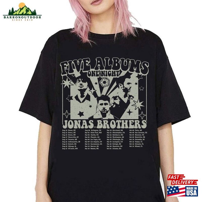Jonas Brothers Vintage Tour 2023 T-Shirt Five Albums One Night Shirt Hoodie Jonas Brothers Vintage Tour 2023 T-Shirt Five Albums One Night Shirt Hoodie