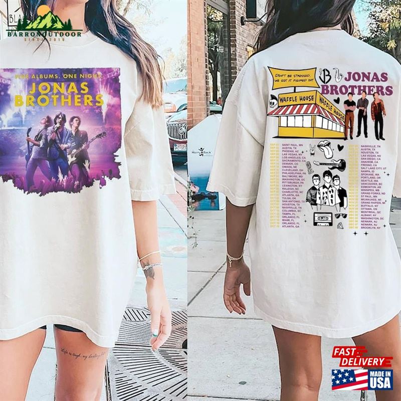 Jonas Brothers Waffle House Double Sided T-Shirt Unisex Jonas Brothers Waffle House Double Sided T-Shirt Unisex