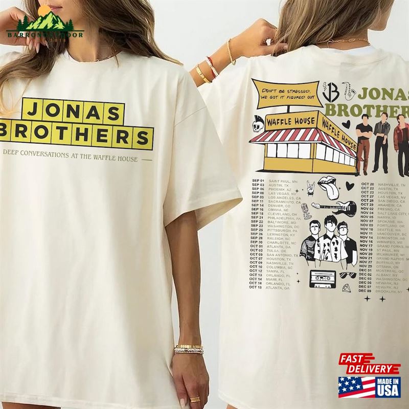 Jonas Brothers Waffle House Shirt Tour Five Albums One Night T-Shirt Hoodie Jonas Brothers Waffle House Shirt Tour Five Albums One Night T-Shirt Hoodie