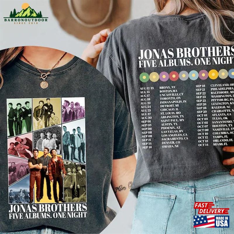 Jonas Brothers World Tour Shirt Vintage T-Shirt Five Albums One Night Classic Jonas Brothers World Tour Shirt Vintage T-Shirt Five Albums One Night Classic