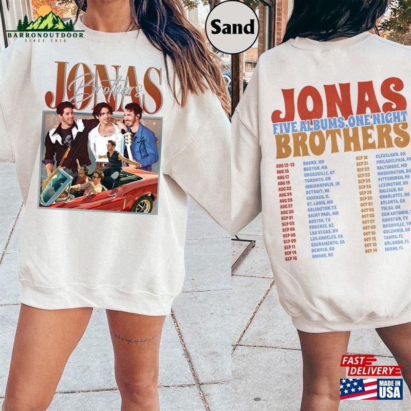 Jonas Five Albums One Night Shirt Brothers Music Group Classic T-Shirt Jonas Five Albums One Night Shirt Brothers Music Group Classic T-Shirt