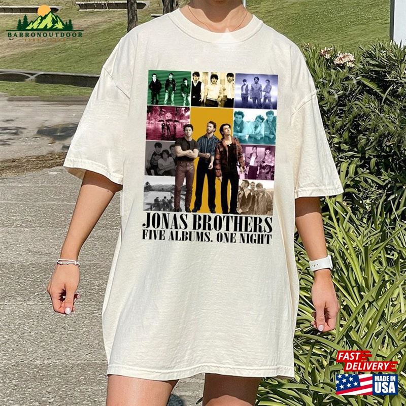 Jonas Five Albums One Night Tour Shirt Brothers Vintage T-Shirt 2023 Classic Hoodie Jonas Five Albums One Night Tour Shirt Brothers Vintage T-Shirt 2023 Classic Hoodie