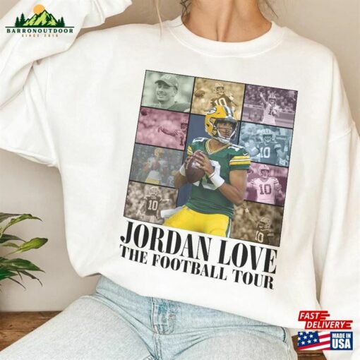 Jordan Love Green Bay Football Merch Shirt Vintage 90S Bootleg Sweatshirts Hoodie Unisex