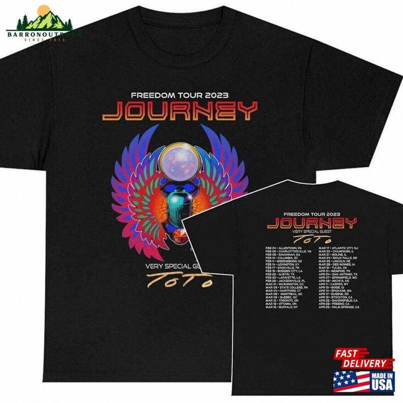 Journey 2023 Freedom Tour With Special Guest Toto Shirt Sweatshirt Unisex Journey 2023 Freedom Tour With Special Guest Toto Shirt Sweatshirt Unisex