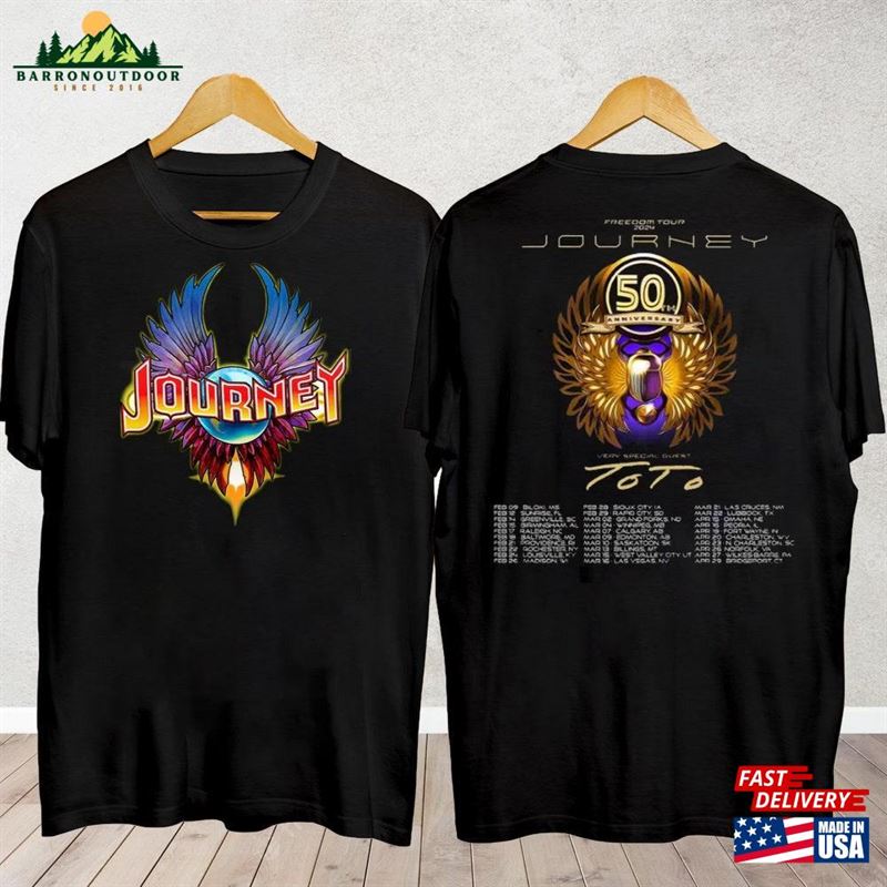 Journey 2024 Tour Freedom T-Shirt Toto Concert Shirt Fans Music Band With Hoodie Sweatshirt Journey 2024 Tour Freedom T-Shirt Toto Concert Shirt Fans Music Band With Hoodie Sweatshirt
