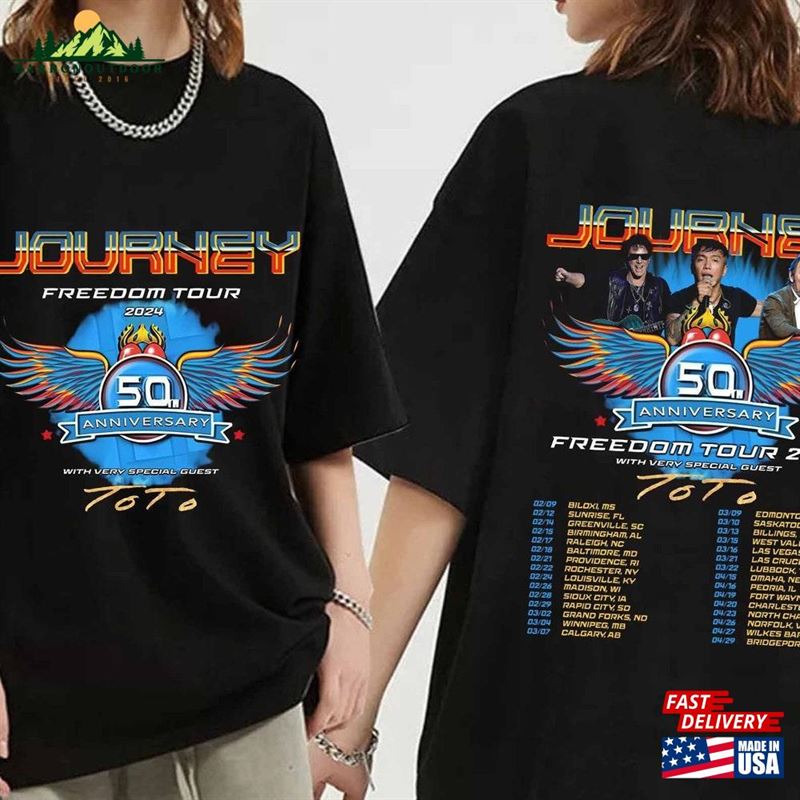 Journey Freedom Tour 2024 Shirt With Toto Concert Band Fan Classic T-Shirt Journey Freedom Tour 2024 Shirt With Toto Concert Band Fan Classic T-Shirt