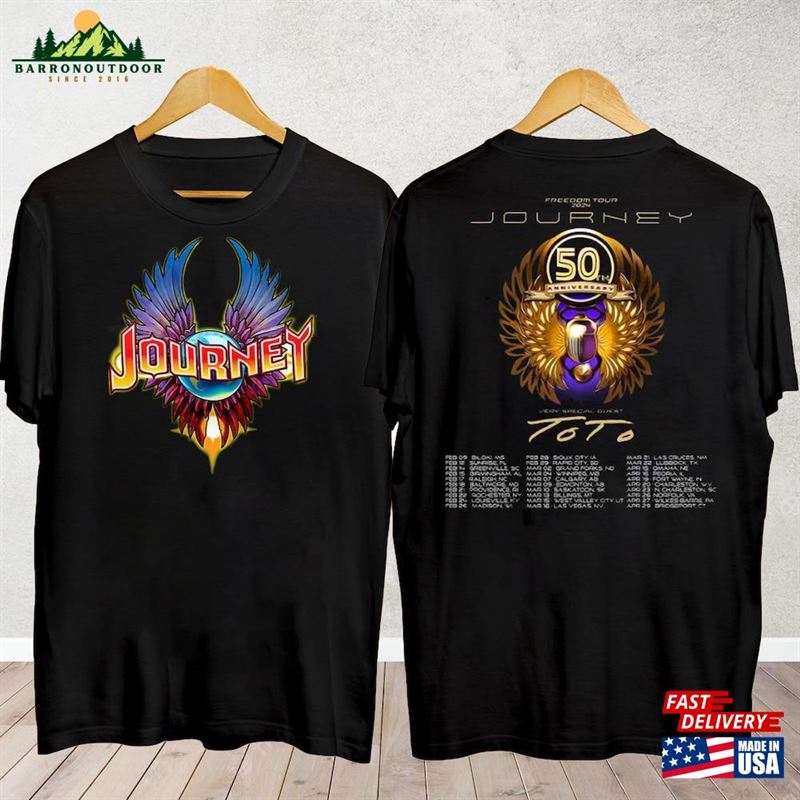 Journey Freedom Tour 2024 Shirt With Toto Concert Band Fan Sweatshirt Unisex Journey Freedom Tour 2024 Shirt With Toto Concert Band Fan Sweatshirt Unisex