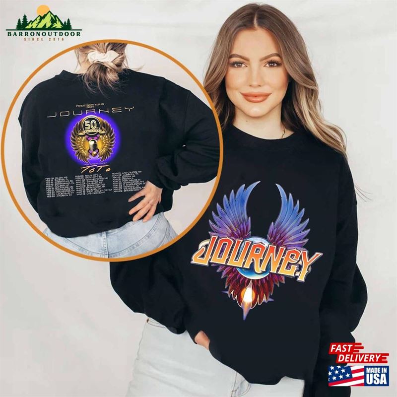 Journey Freedom Tour 2024 Shirt With Toto Concert Band Fan T-Shirt Sweatshirt Journey Freedom Tour 2024 Shirt With Toto Concert Band Fan T-Shirt Sweatshirt