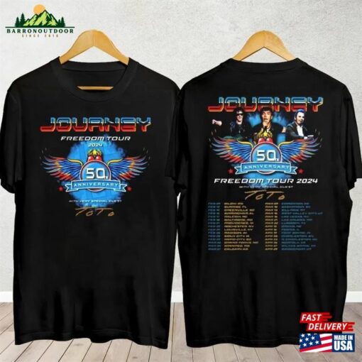 Journey Freedom Tour 2024 Shirt With Toto Concert Classic Hoodie