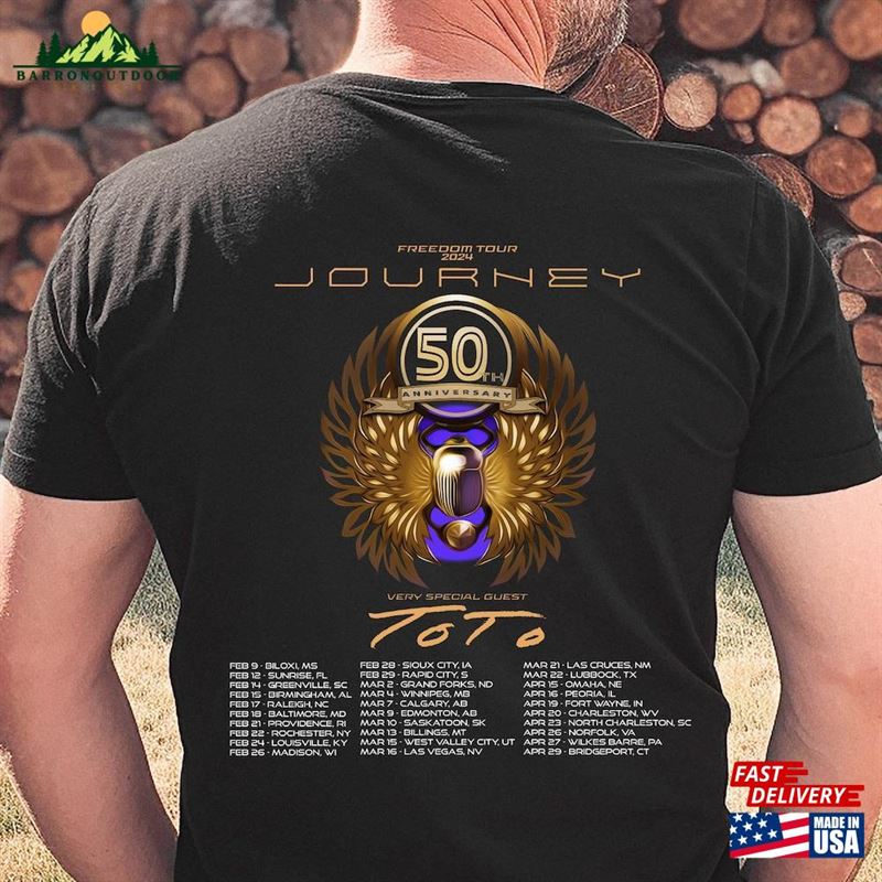 Journey Freedom Tour 2024 T-Shirt With Toto Concert Shirt Band Fan Hoodie Classic Journey Freedom Tour 2024 T-Shirt With Toto Concert Shirt Band Fan Hoodie Classic
