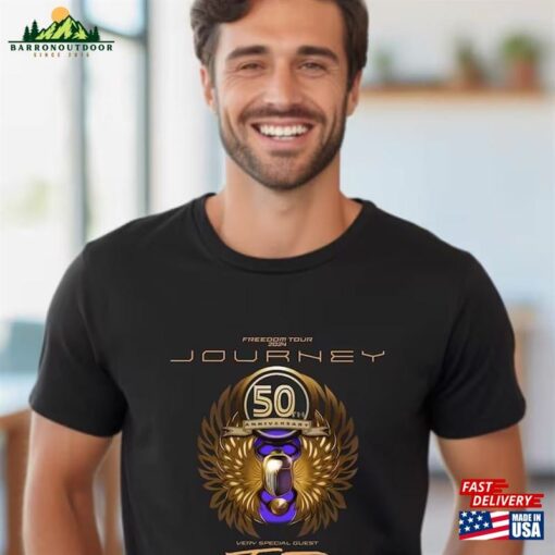 Journey Freedom Tour 2024 T-Shirt With Toto Concert Shirt Band Fan Unisex Hoodie