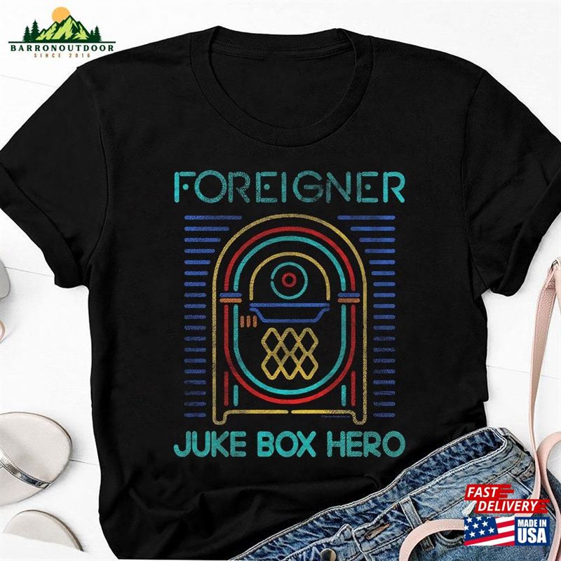 Juke Box Hero Foreigner Band 90S Vintage Shirt Rock Tee Tour 2023 Classic T-Shirt Juke Box Hero Foreigner Band 90S Vintage Shirt Rock Tee Tour 2023 Classic T-Shirt