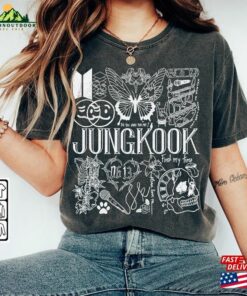 Jung Kook Bts Kpop Doodle Art Shirt Vintage Merch Tee Graphic Tattoo Album Lyric Sweatshirt Unisex T-Shirt