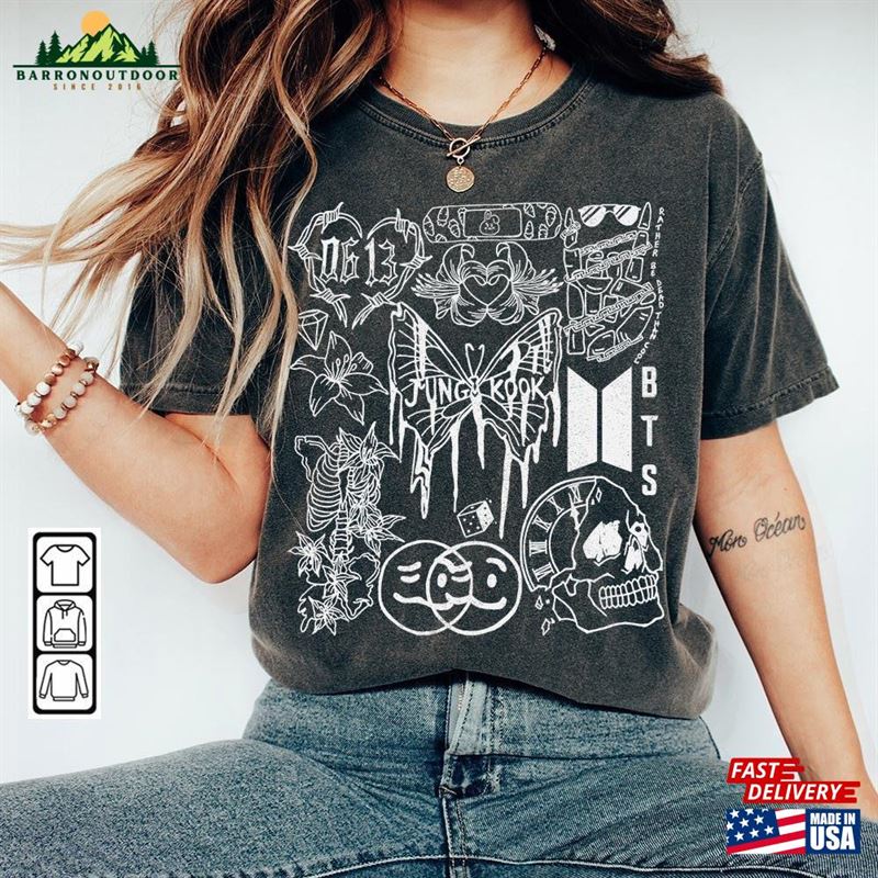 Jung Kook Bts Kpop Doodle Art Shirt Vintage Merch Tee Graphic Tattoo Albums Lyric Sweatshirt T-Shirt Jung Kook Bts Kpop Doodle Art Shirt Vintage Merch Tee Graphic Tattoo Albums Lyric Sweatshirt T-Shirt