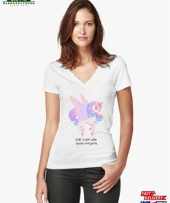 Just A Girl Who Loves Unicorns Fitted V Neck T-Shirt Unisex Sweatshirt