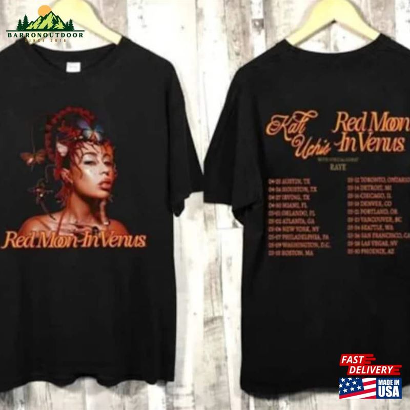 Kali Uchis Red Moon In Venus Tour 2023 T-Shirt Shirt Vintage Unisex Classic Kali Uchis Red Moon In Venus Tour 2023 T-Shirt Shirt Vintage Unisex Classic