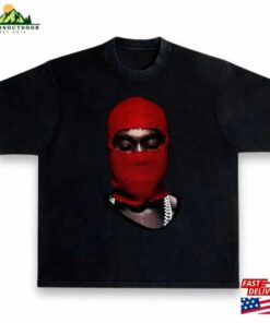 Kanye West Ye Yeezus Tour Red Ski Mask Premium Heavyweight Boxy Vintage Style Washed Black T-Shirt Classic Sweatshirt