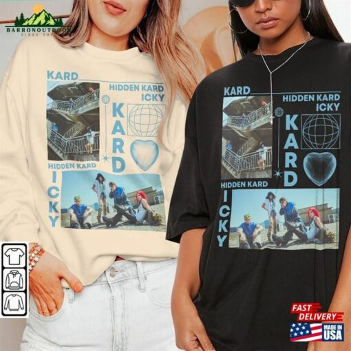Kard Kpop Shirt Icky Album Sweatshirt V10 Vintage Retro Graphic Tee Music Unisex Gifts Fan Hoodie T-Shirt