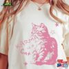 Karma Is A Cat Fan Lover Merch Pink Comfort Colors T-Shirt Unisex Sweatshirt