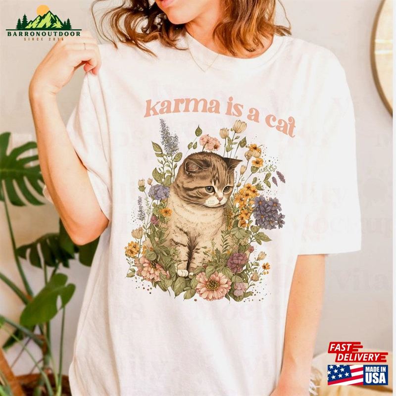 Karma Is A Cat Shirt Flower Swiftie T-Shirt Classic Karma Is A Cat Shirt Flower Swiftie T-Shirt Classic