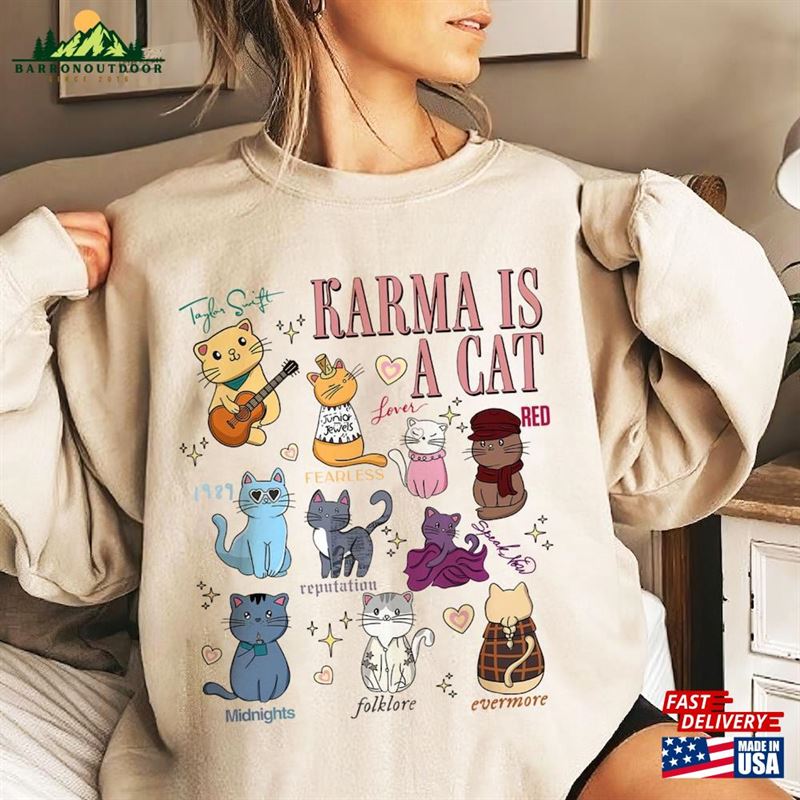 Karma Is A Cat Shirt Music Albums As Books Sweatshirt Taylor Swiftie Fan Hoodie Karma Is A Cat Shirt Music Albums As Books Sweatshirt Taylor Swiftie Fan Hoodie