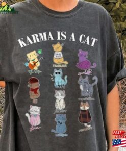 Karma Is A Cat Swiftie Shirt Music Albums As Books T-Shirt Concert Hoodie