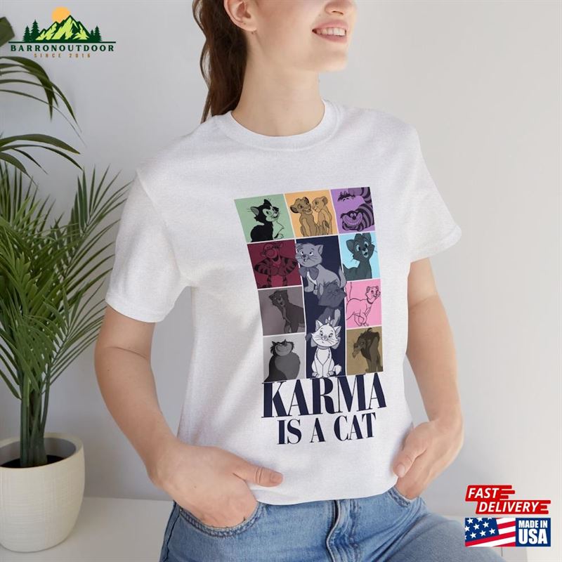 Karma Is A Disney Cat Taylor Swift Eras Tour Inspired Cats T-Shirt Hoodie Karma Is A Disney Cat Taylor Swift Eras Tour Inspired Cats T-Shirt Hoodie