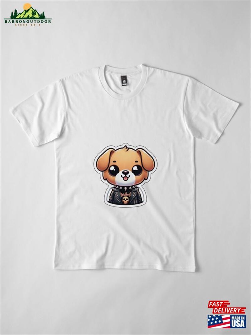 Kawaii Rocker Dog Leather Jacket And Band T-Shirt Premium Classic Hoodie Kawaii Rocker Dog Leather Jacket And Band T-Shirt Premium Classic Hoodie