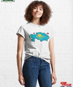 Kazakhstan Flag Map Smile With Love Classic T-Shirt Unisex Sweatshirt