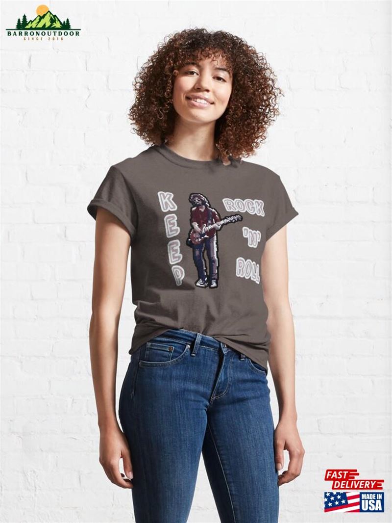 Keep Rock'n'roll Guitar Player Classic T-Shirt Hoodie Unisex Keep Rock'n'roll Guitar Player Classic T-Shirt Hoodie Unisex