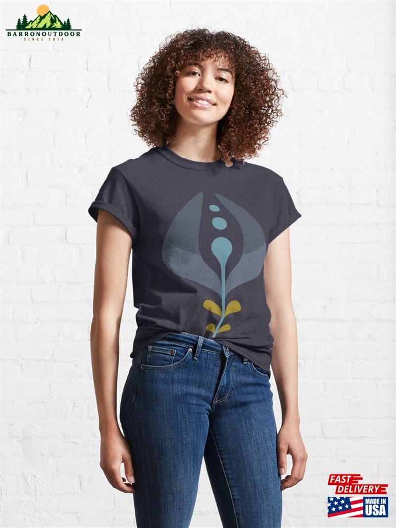 Kf 0181 D Vintage Retro 70S Floral Pattern In Blue Gray Green Classic T-Shirt Sweatshirt Kf 0181 D Vintage Retro 70S Floral Pattern In Blue Gray Green Classic T-Shirt Sweatshirt