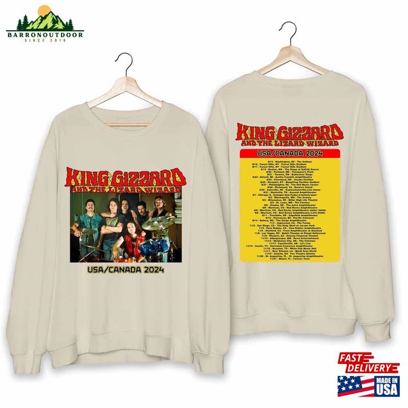King Gizzard Amp The Lizard Wizard Us Canada 2024 Tour Shirt Classic Sweatshirt King Gizzard Amp The Lizard Wizard Us Canada 2024 Tour Shirt Classic Sweatshirt