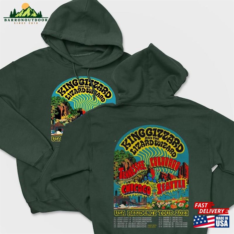 King Gizzard Usa Residency Tour Shirt And The Lizard Wizard Merch Fan Tee Hoodie Unisex King Gizzard Usa Residency Tour Shirt And The Lizard Wizard Merch Fan Tee Hoodie Unisex