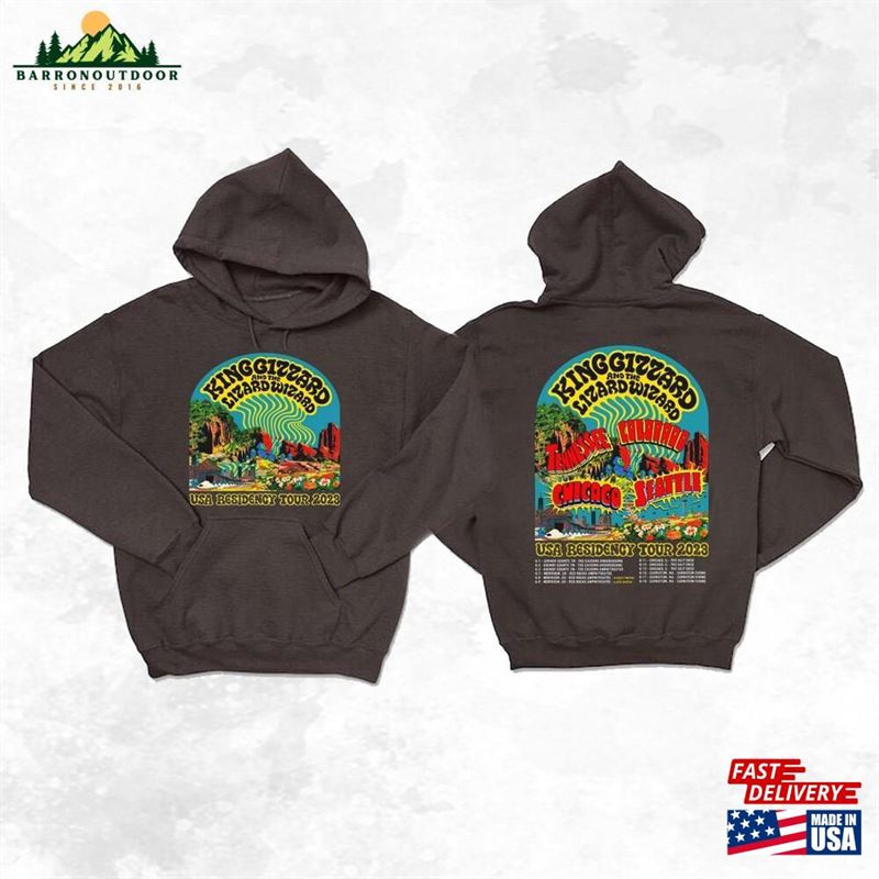 King Gizzard Usa Residency Tour Shirt And The Lizard Wizard Merch Fan Tee Hoodie Unisex King Gizzard Usa Residency Tour Shirt And The Lizard Wizard Merch Fan Tee Hoodie Unisex