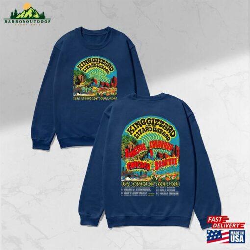 King Gizzard Usa Residency Tour Shirt And The Lizard Wizard Merch Fan Tee Hoodie Unisex