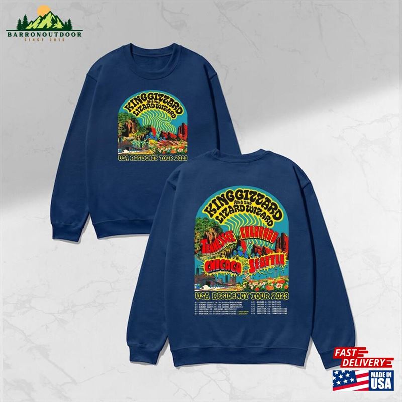 King Gizzard Usa Residency Tour Shirt And The Lizard Wizard Merch Fan Tee Hoodie Unisex King Gizzard Usa Residency Tour Shirt And The Lizard Wizard Merch Fan Tee Hoodie Unisex