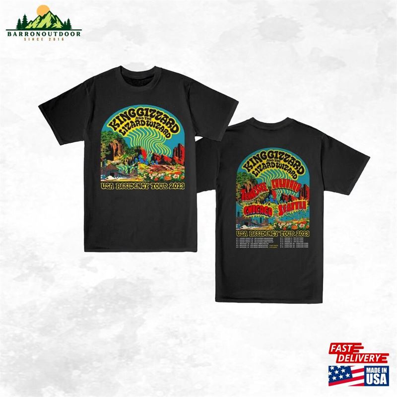 King Gizzard Usa Residency Tour Shirt And The Lizard Wizard Merch Fan Tee Hoodie Unisex King Gizzard Usa Residency Tour Shirt And The Lizard Wizard Merch Fan Tee Hoodie Unisex