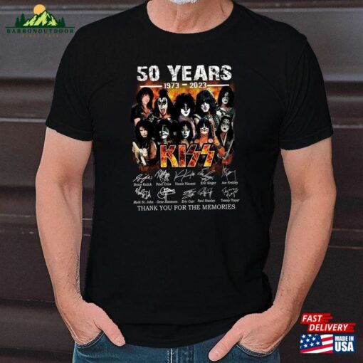 Kiss Band 50Th Anniversary 1973 2023 Signature T-Shirt Thank You For The Memories Shirt Sweatshirt Unisex