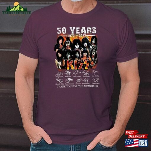 Kiss Band 50Th Anniversary 1973 2023 Signature T-Shirt Thank You For The Memories Shirt Sweatshirt Unisex