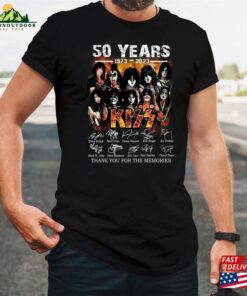Kiss Band 50Th Anniversary 1973 2023 Signature T-Shirt Thank You For The Memories Shirt Unisex Hoodie