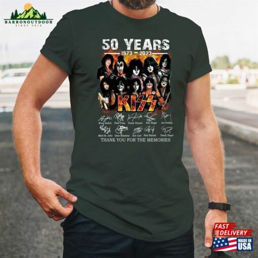 Kiss Band 50Th Anniversary 1973 2023 Signature T-Shirt Thank You For The Memories Shirt Unisex Hoodie