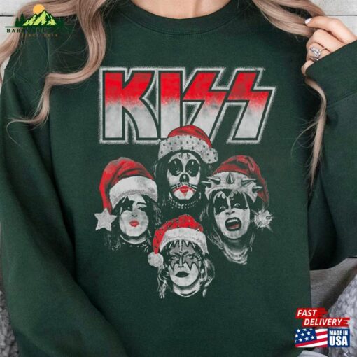 Kiss Detroit Rock Santa Christmas T-Shirt Fan Sweatshirt Merry Kissmas Unisex